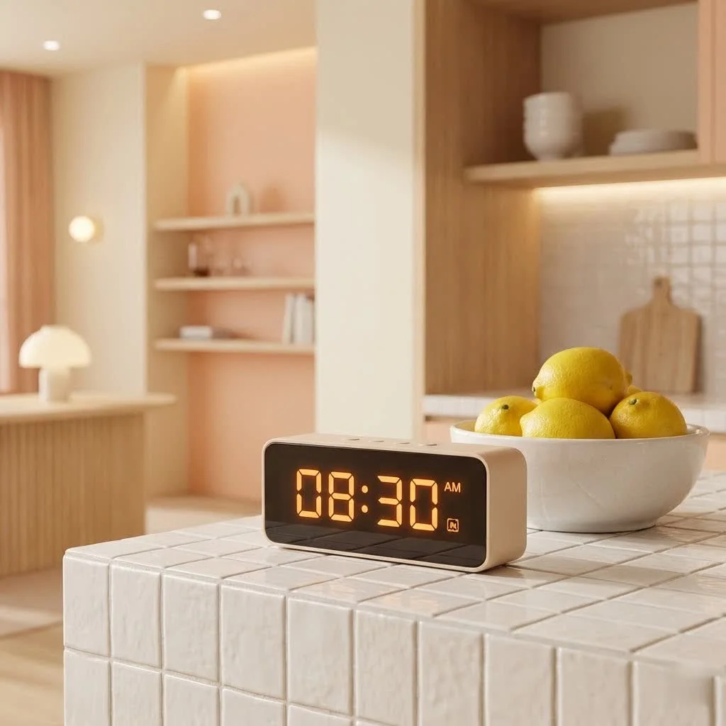 Digital timer and clock with a clear display