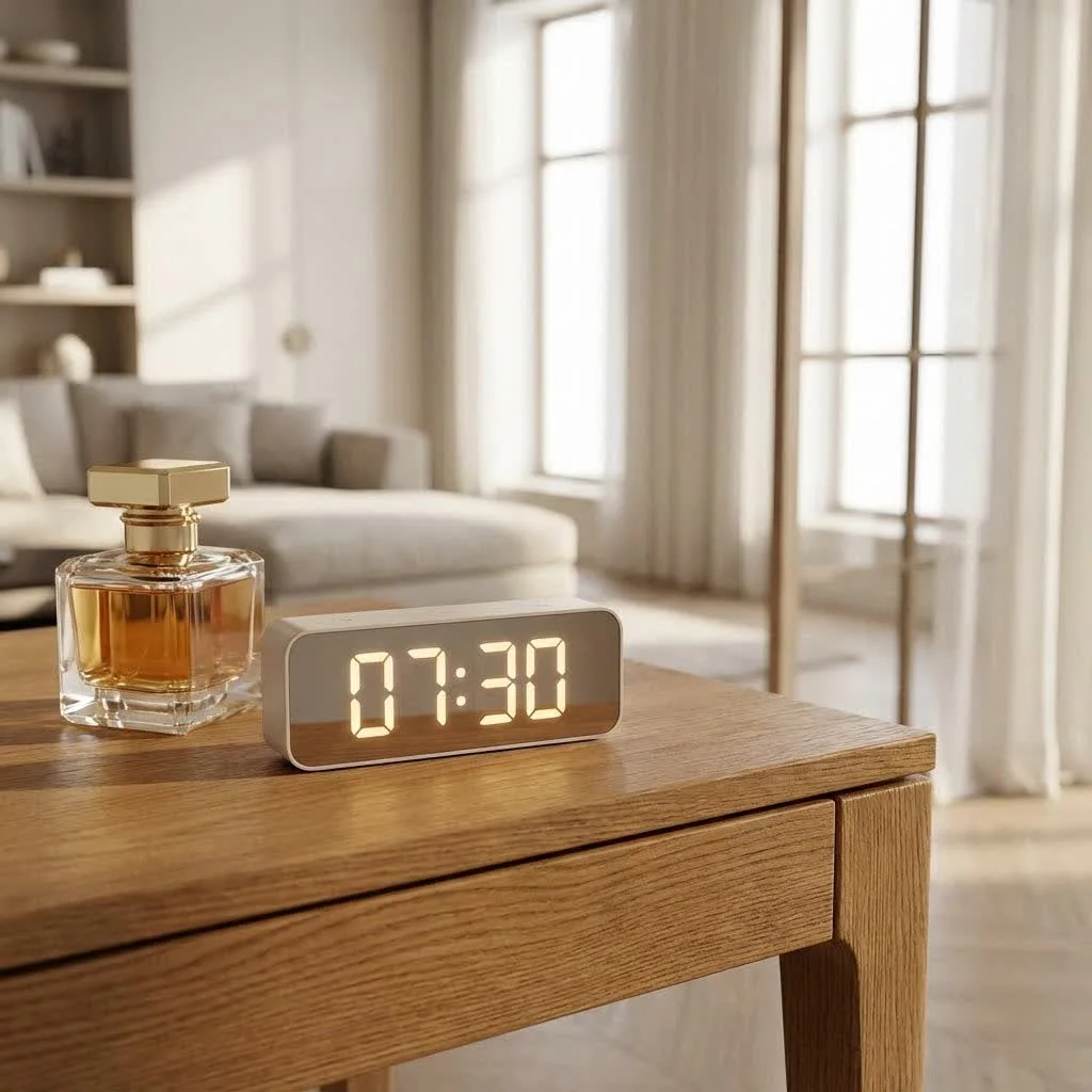 Digital timer outlet with a clear display and multiple buttons