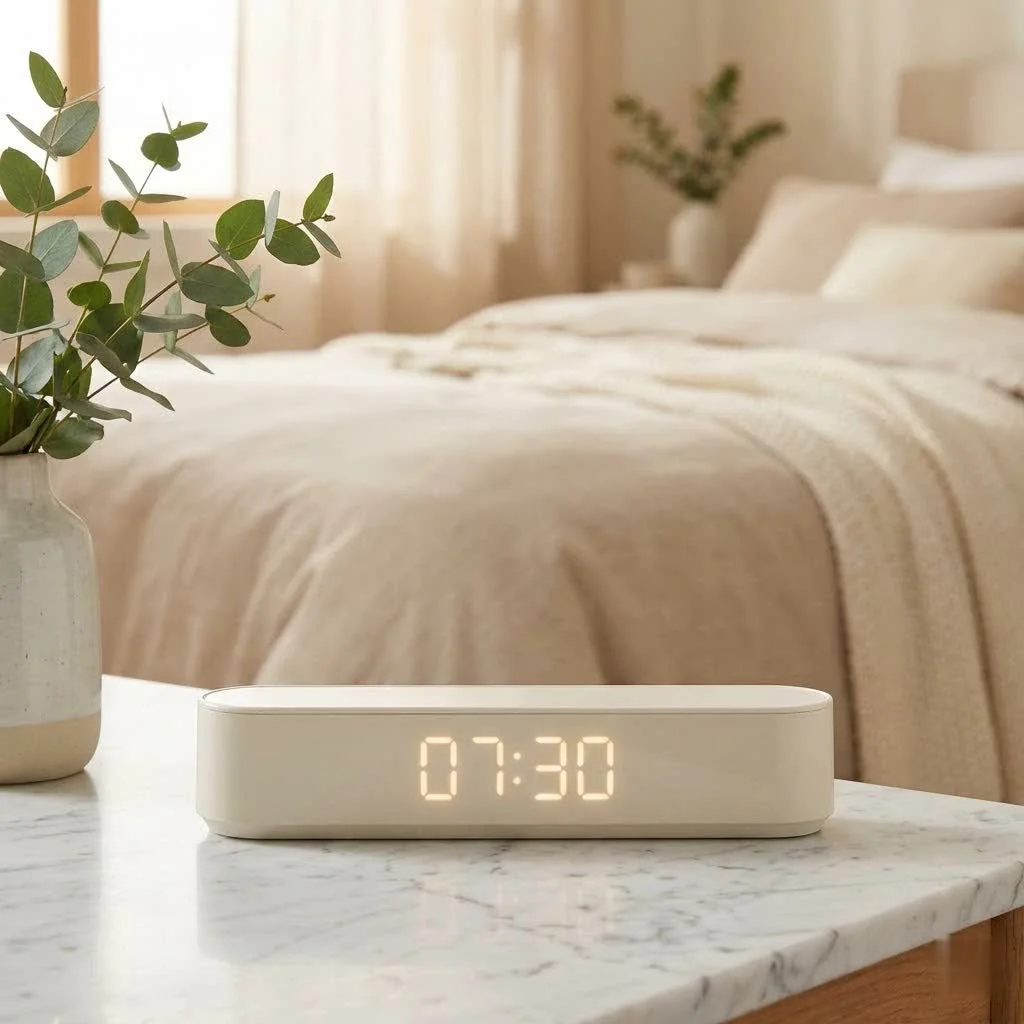 Digital egg timer with a clear display showing a countdown