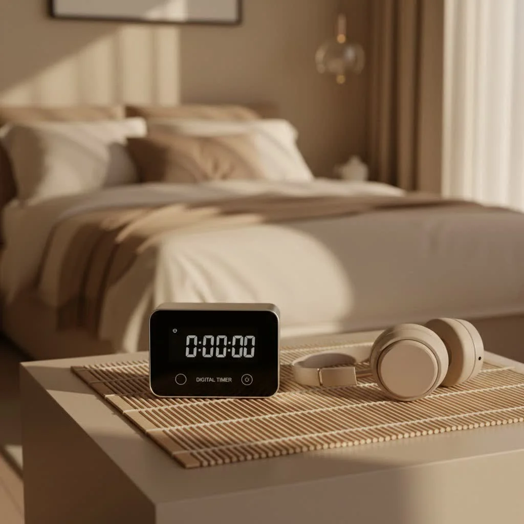 Digital timer relay with a clear display and control buttons