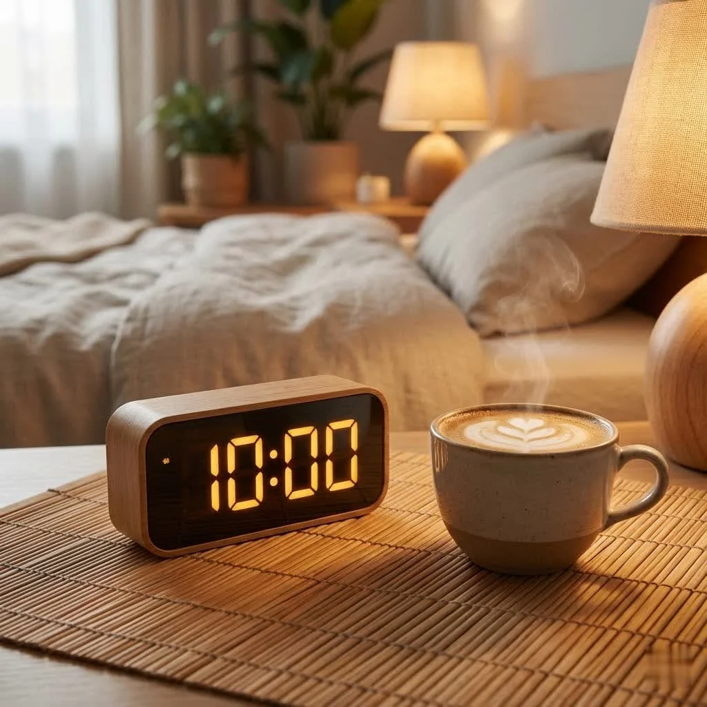 Digital water heater timer display showing scheduled times