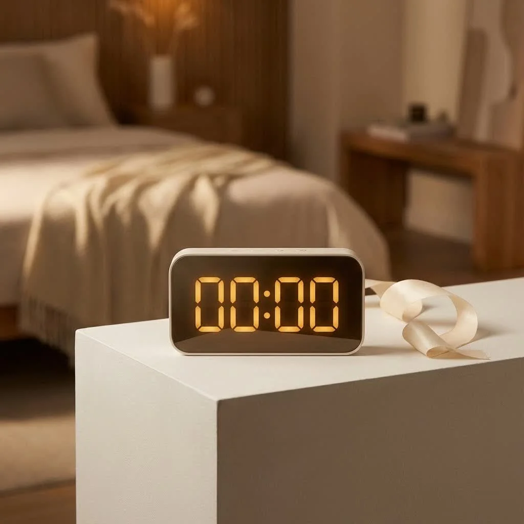 Digital kitchen timer with a clear display and magnetic back